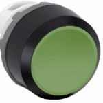 BOTON PULSADOR MOMENTANEO PERFIL BAJO, 22 mm, VERDE