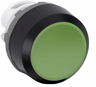 BOTON PULSADOR MOMENTANEO PERFIL BAJO, 22 mm, VERDE