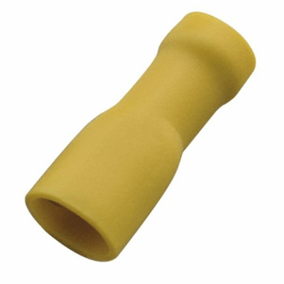 TERMINALES ENCHUFABLES HEMBRAS AISLADAS, CALIBRE 10 AWG (100 PZAS) - AMARILLA 6/8