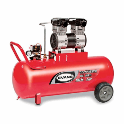 COMPRESOR EVANS C/MOTOR LIBRE DE ACEITE PAINTAIR DE 2 HP 108 LITROS (ESPECIAL P/PINTORES Y CARP.)