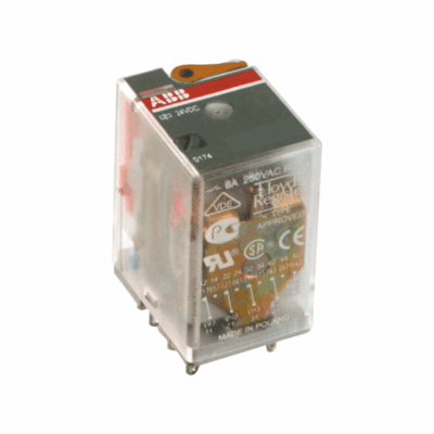 RELEVADOR UNIVERSAL 2 CONTACTOS 10 AMP. BOBINA 230 VCA, 8 PINES