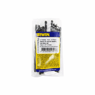 BROCA IRWIN DE ZANCO RECTO FRACCIONAL 5/32" X 3.1/8" A.A.V. PUNTA 118 ACERO M2
