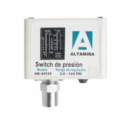 INTERRUPTOR DE PRESION ALTAMIRA PARA TRABAJO PESADO, 116 - 405 PSI, DIAMETRO DE CONEXION 1/4", 1 NC, 1 NA
