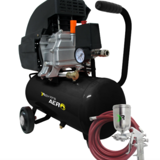 Compresor Moto Lubricado 120 V 2800 Rpm 2Hp 18Lt 116Psi(Aero)+Mangera+Pistola Horizontal