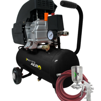 Compresor Moto Lubricado 120 V 2800 Rpm 2Hp 18Lt 116Psi(Aero)+Mangera+Pistola Horizontal