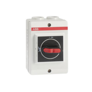OTP16B3M - SECCIONADOR EN GABINETE 3P, 16 AMP. (120x85x60 mm), NEGRA/ROJA, IP65